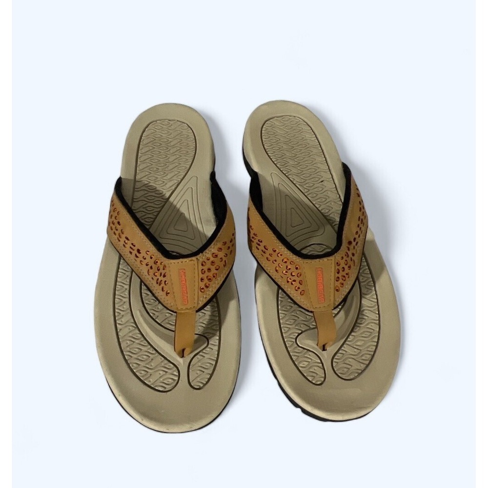 Hobibear Flip Flop Sandal Mens Size 48 / 14Brown Orange Perforated Slip On